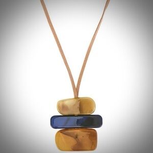 8 OTHER REASONS Blue and Brown Stacked Cord Necklace